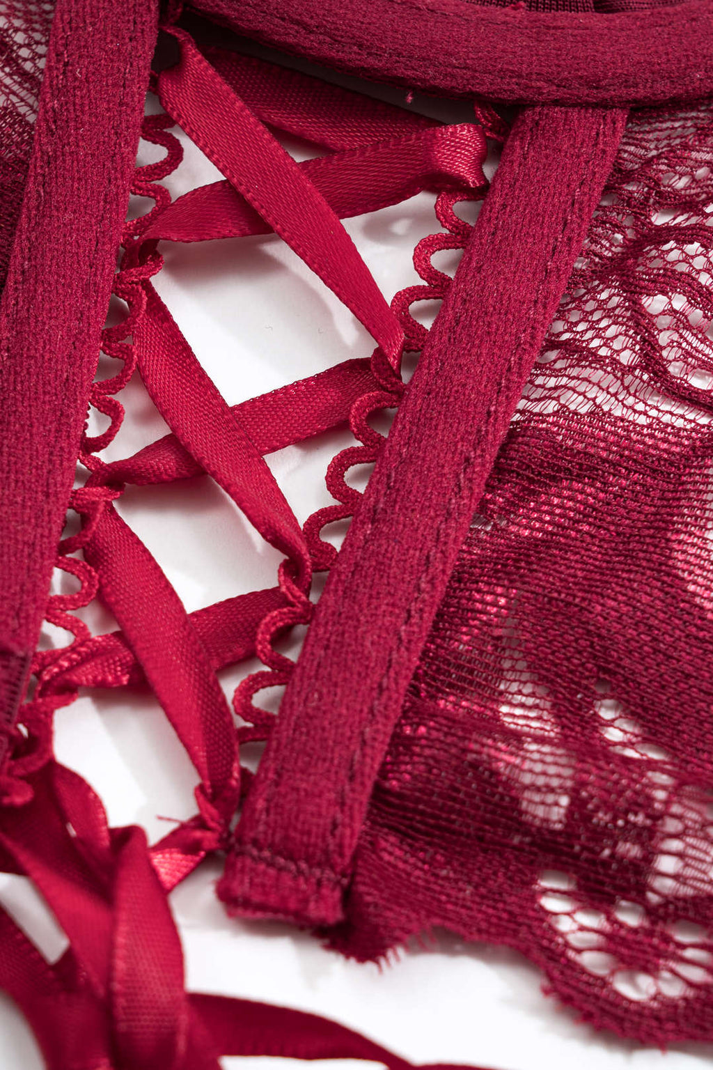 Dantel Çapraz Bağlama Detaylı Garter Set