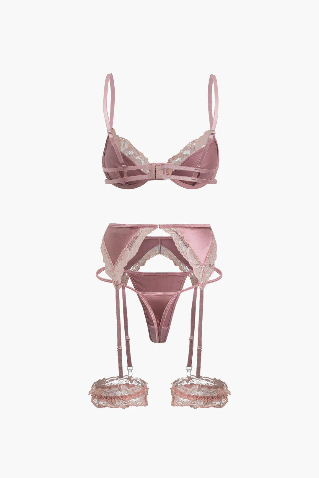 Dantel Saten Pâtçwork Garter Seti