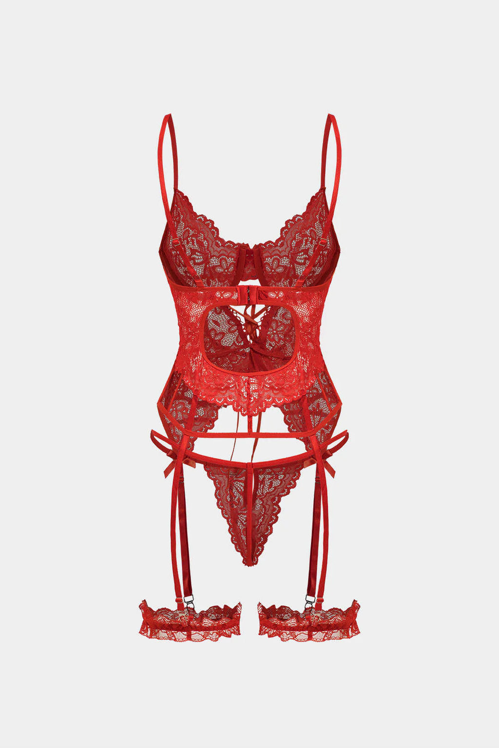 Bağcıklı Sırt Dekolteli İç Giyim Garter Seti